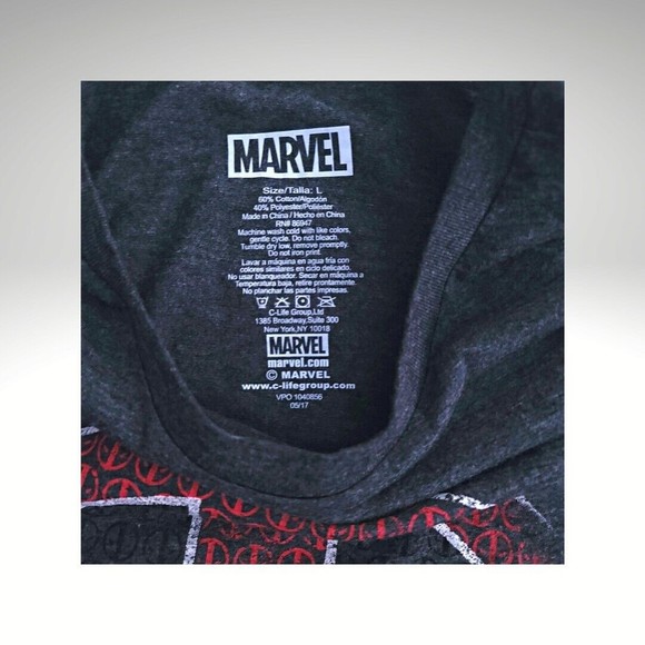Marvel Men's Deadpool Charcoal Tee Shirt New with Tags Size Large - Picture 4 of 4